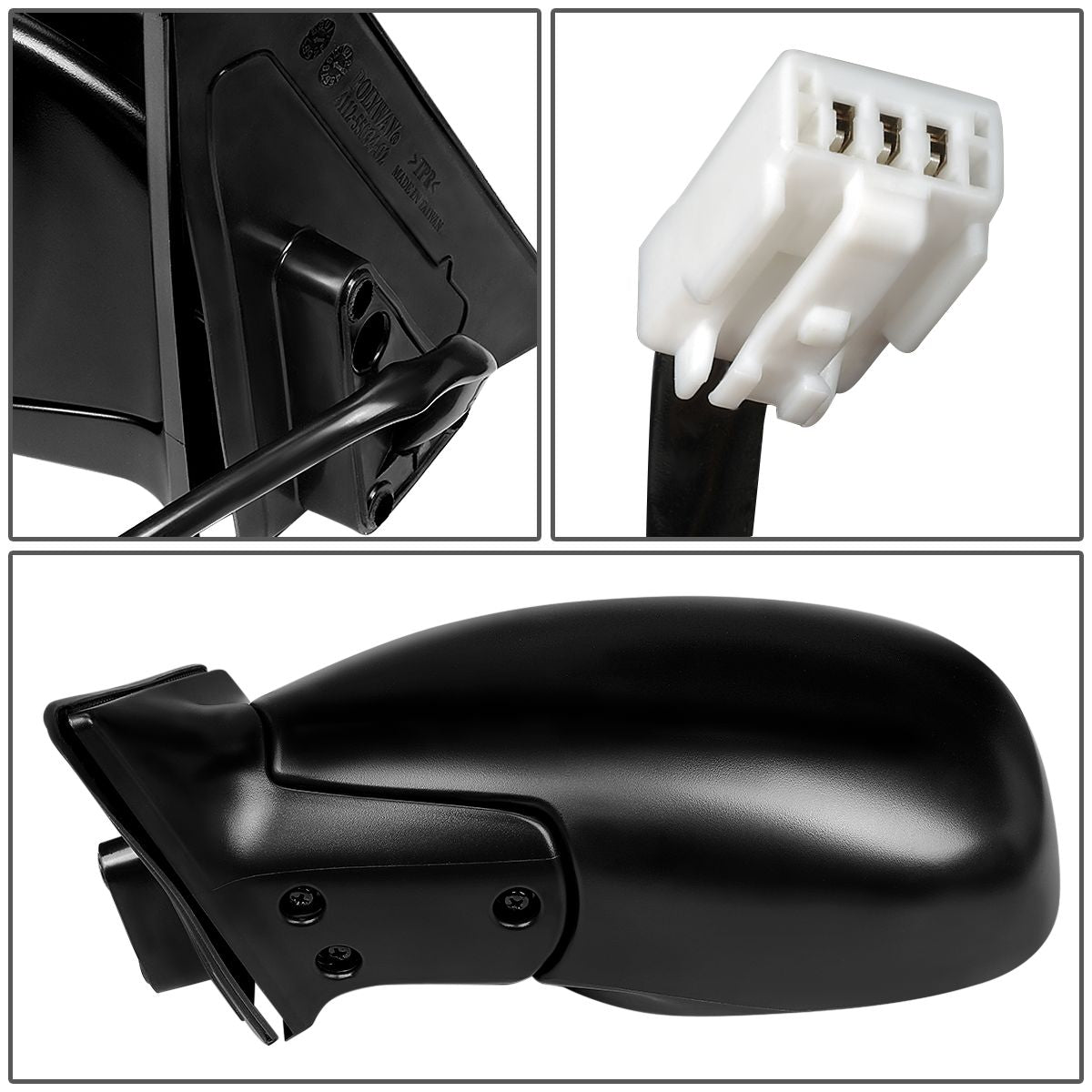 RETROVISOR MIRROR - OEM - 96-97 TOYOTA RAV4 - POWERED - TEXTURED - BLACK - LEFT