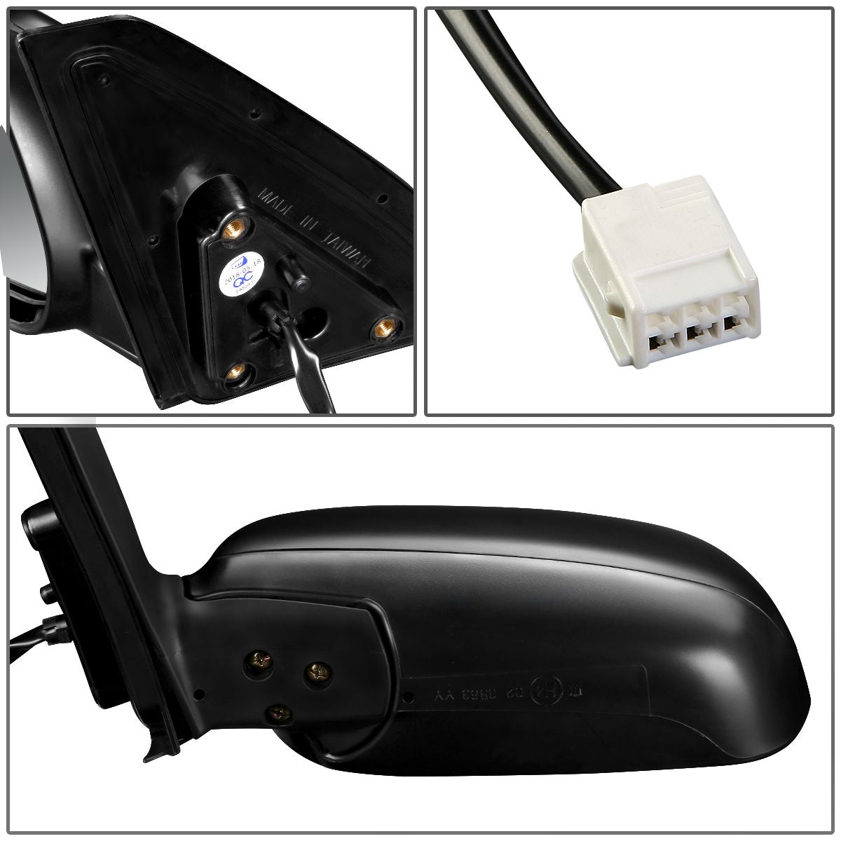 RETROVISOR MIRROR - OEM - 01-05 TOYOTA RAV4 - POWERED - TEXTURED - BLACK - LEFT