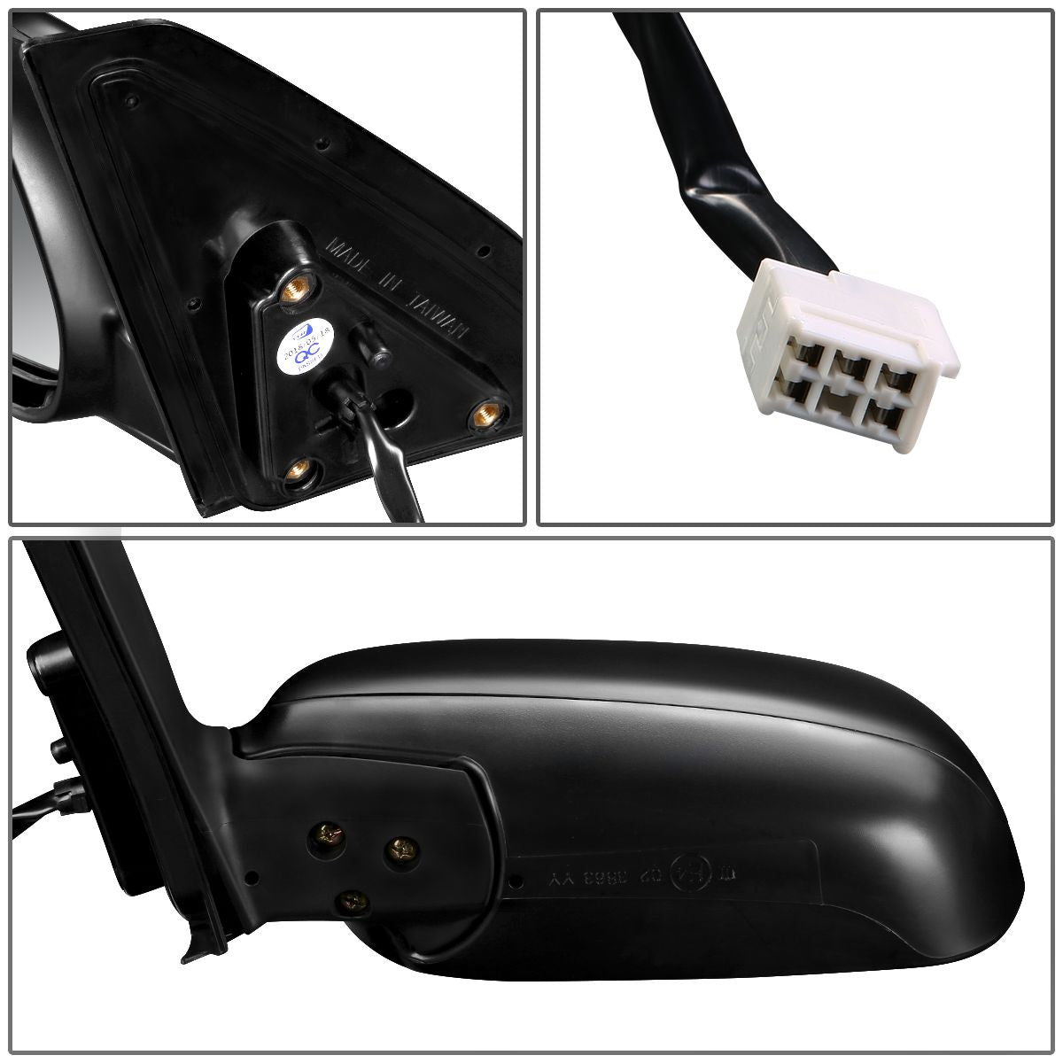 RETROVISOR MIRROR - OEM - 01-05 TOYOTA RAV4 - POWERED - HEATED - PAINTABLE - BLACK - LEFT