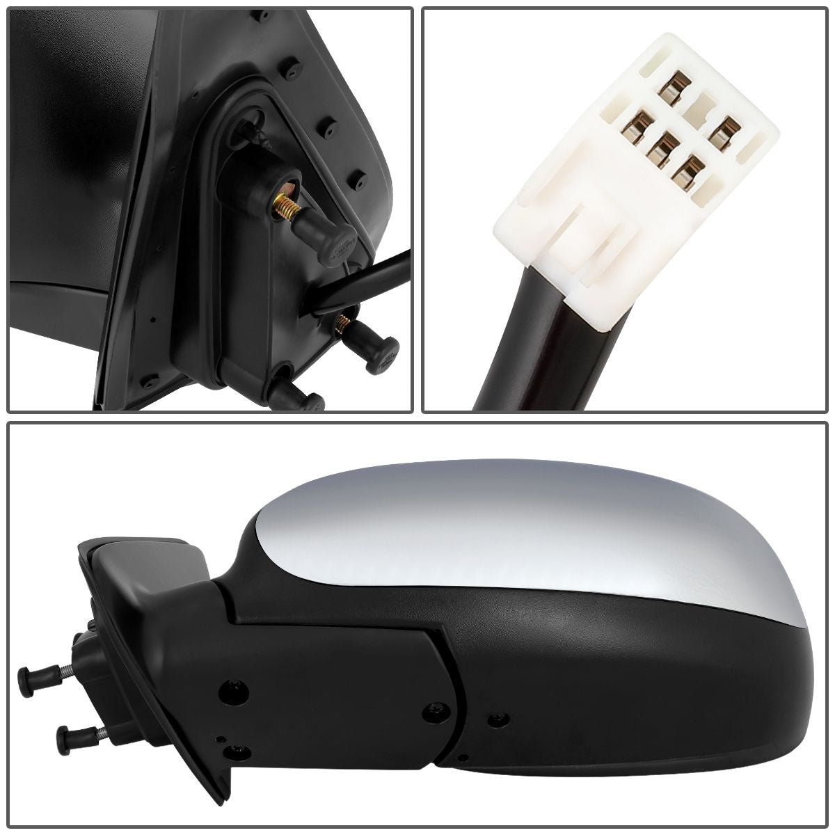 RETROVISOR MIRROR - OEM - 04-06 TOYOTA TUNDRA CREW CAB - POWER MIRROR ADJUSTMENT - HEATED - CHROME - LEFT