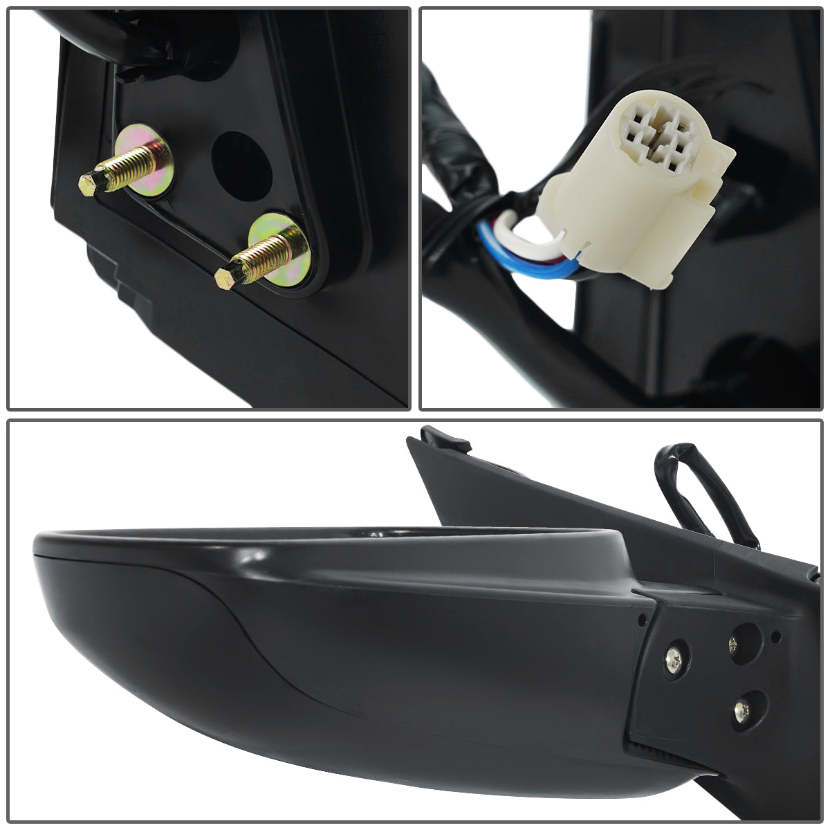 RETROVISOR MIRROR - OEM - 04-09 TOYOTA PRIUS - POWERED - HEATED - PAINTABLE - BLACK - LEFT