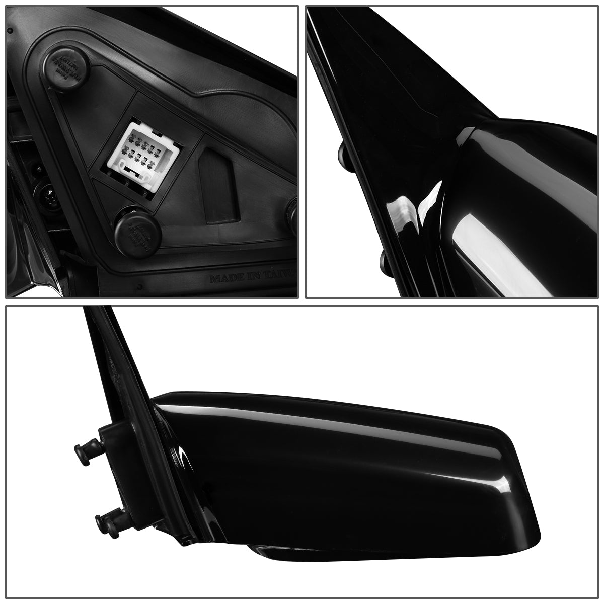 RETROVISOR MIRROR - OEM - 04-08 TOYOTA SOLARA - POWERED - HEATED - PAINTABLE - BLACK - LEFT