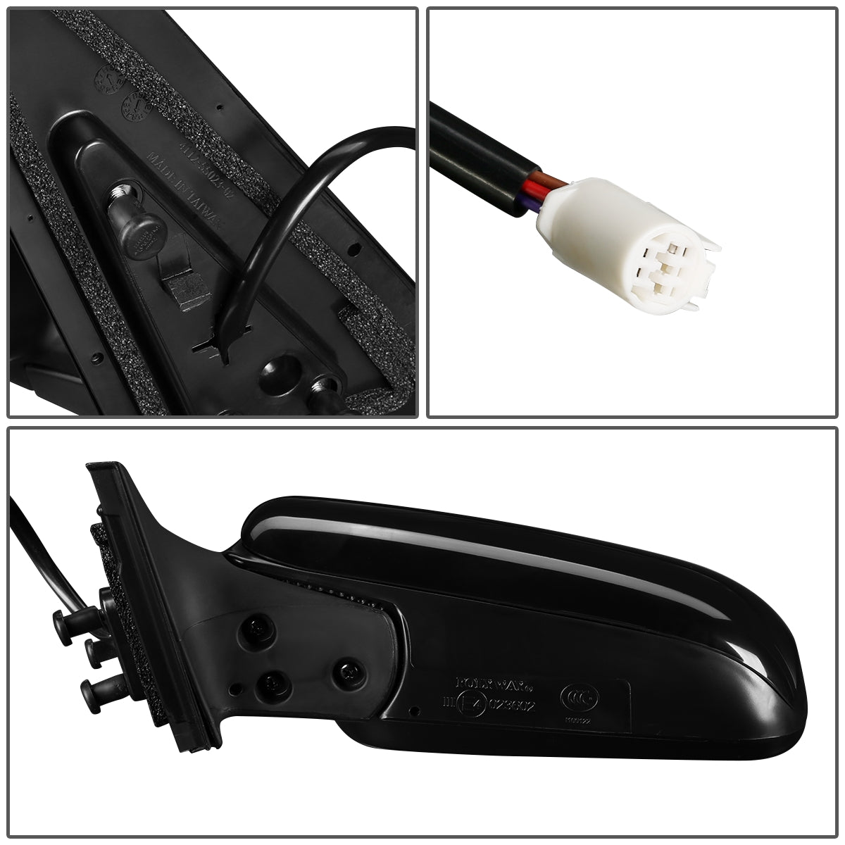 RETROVISOR MIRROR - OEM - 04-09 TOYOTA PRIUS - POWERED - PAINTABLE - BLACK - LEFT