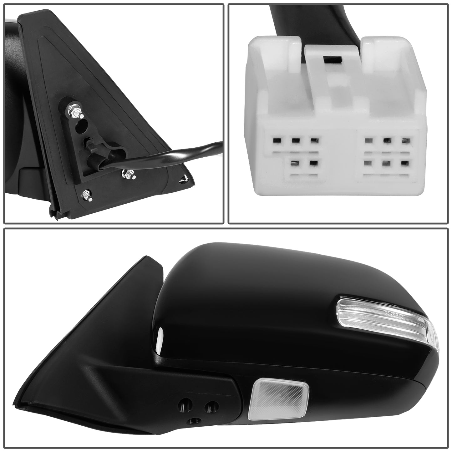 RETROVISOR MIRROR - OE STYLE - TOYOTA 4RUNNER 10-13 - WITH POWER WITH HEATED WITH SIGNAL - DRIVER SIDE - PAINT TO MATCH - BLACK