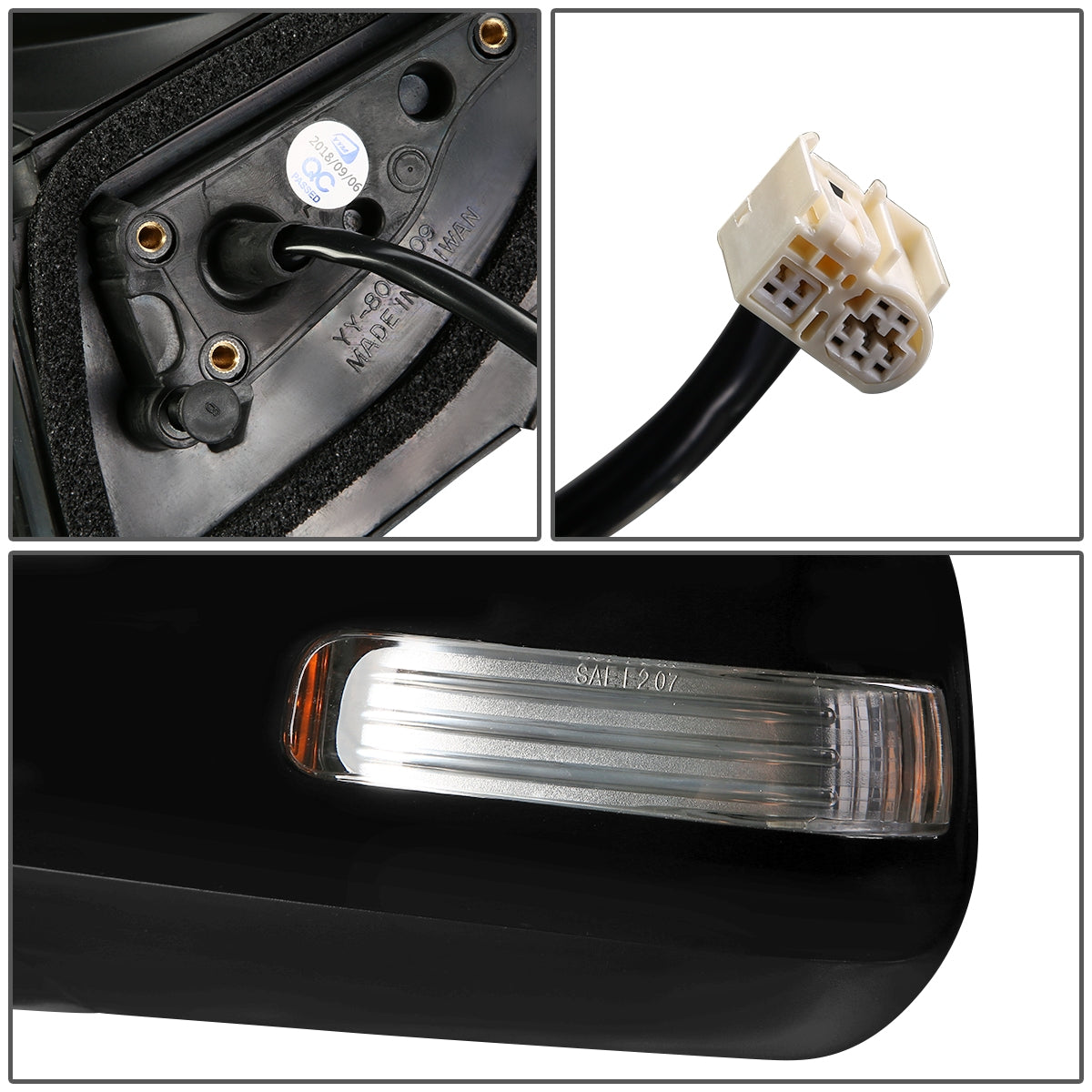 RETROVISOR MIRROR - OEM - 09-12 TOYOTA RAV4 - POWERED - HEATED - TEXTURED - BLACK - LEFT