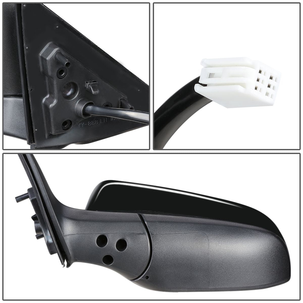 RETROVISOR MIRROR - OEM - 12-14 TOYOTA CAMRY - POWERED - HEATED - TEXTURED - BLACK - LEFT