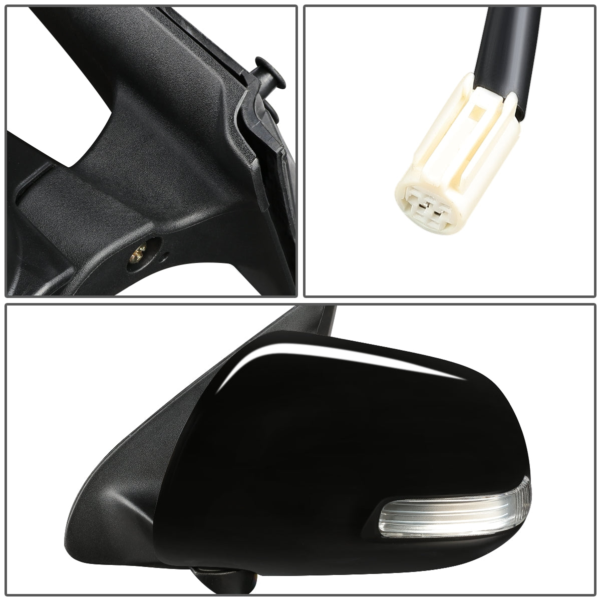 RETROVISOR MIRROR - OEM - 12-15 TOYOTA TACOMA - POWERED - TEXTURED - BLACK - LEFT