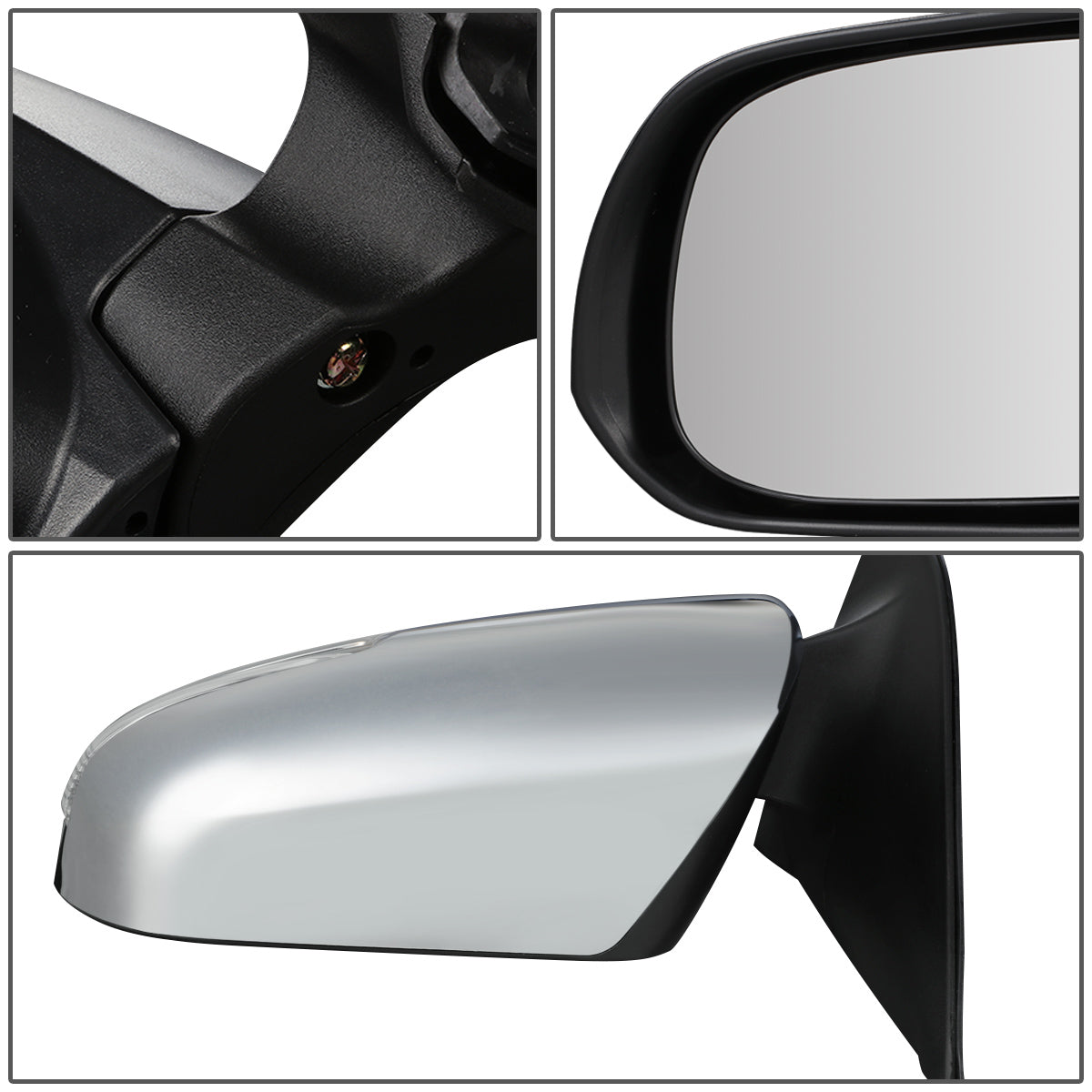 RETROVISOR MIRROR - OEM - 12-15 TOYOTA TACOMA - POWER MIRROR ADJUSTMENT - W/O HEAT, SIGNAL LIGHT, MEMORY, PUDDLE LIGHT, BLIND SPOT DETECTION OR ASPHERICAL GLASS - FOLDING - ONLY FITS VEHICLES W/ MATCHING FUNCTIONS AS MIRRORS - BLACK / CHROME COVER - LEFT