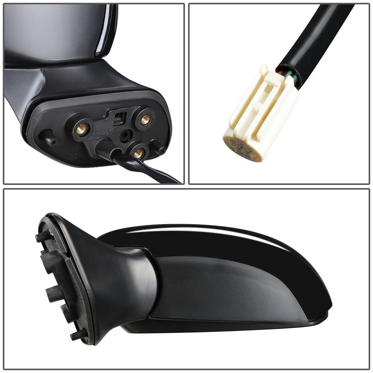 RETROVISOR MIRROR - OEM - 12-17 TOYOTA PRIUS V - POWERED - PAINTABLE - BLACK - LEFT