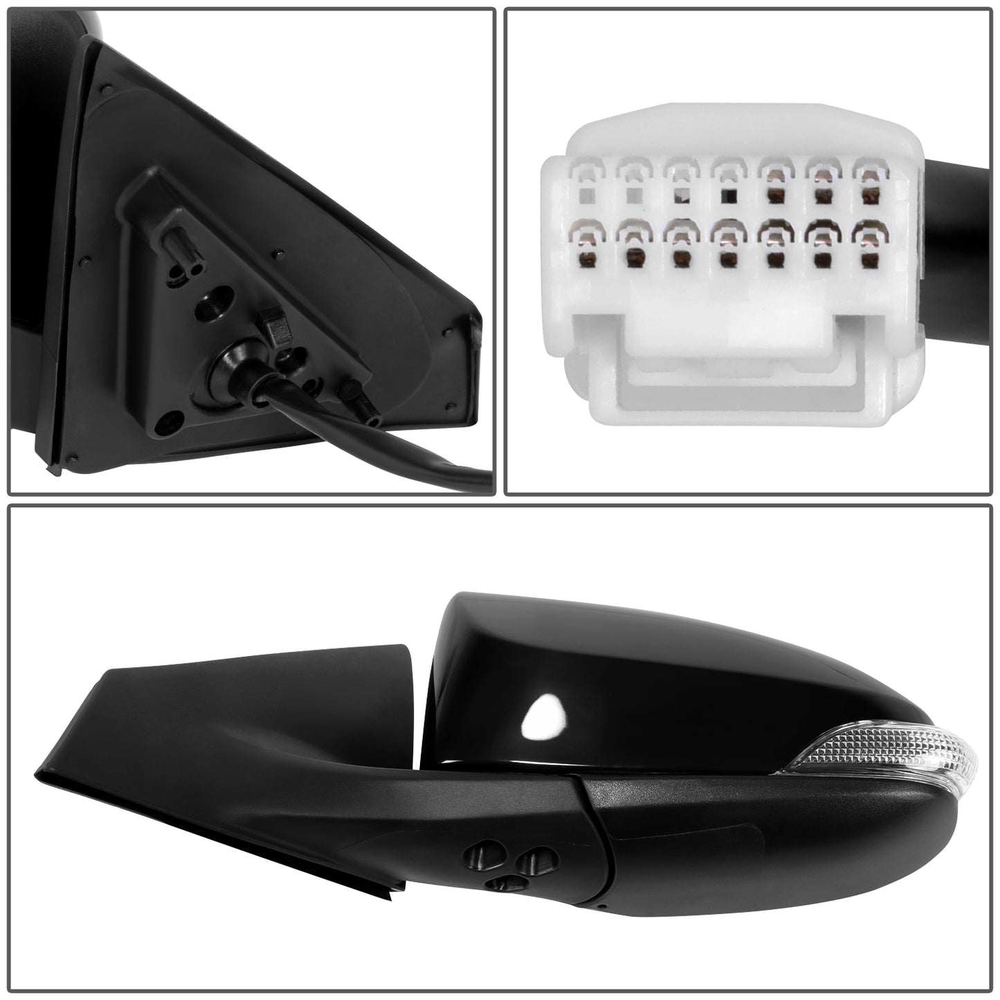 RETROVISOR MIRROR - OE STYLE - TOYOTA AVALON 13-18 - WITH POWER WITH HEATED GLASS WITH SIGNAL WITH MEMORY - DRIVER SIDE - PAINT TO MATCH - BLACK