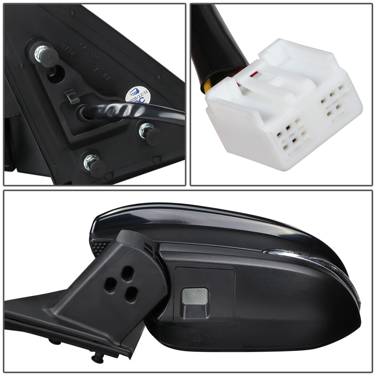 RETROVISOR MIRROR - OEM - 14-20 TOYOTA 4RUNNER - POWERED - HEATED - FOLDING - W/ SIGNAL LIGHT - W/ PUDDLE LIGHT - BLACK MATERIAL - LEFT