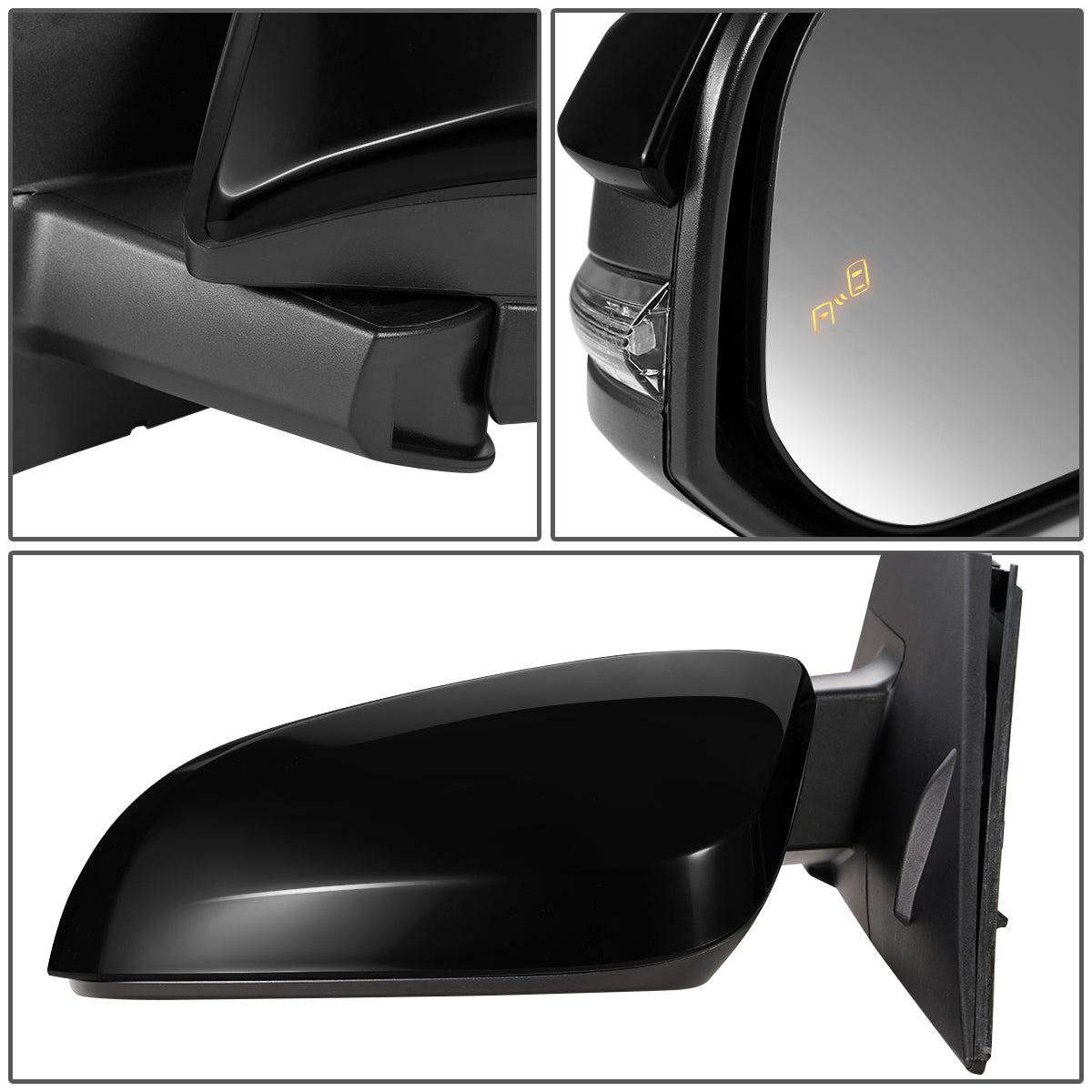RETROVISOR MIRROR - OEM - 13-15 TOYOTA RAV4 - POWERED - HEATED - W/ SIGNAL LIGHT - W/ BSD - FOLDING - BLACK MATERIAL - LEFT