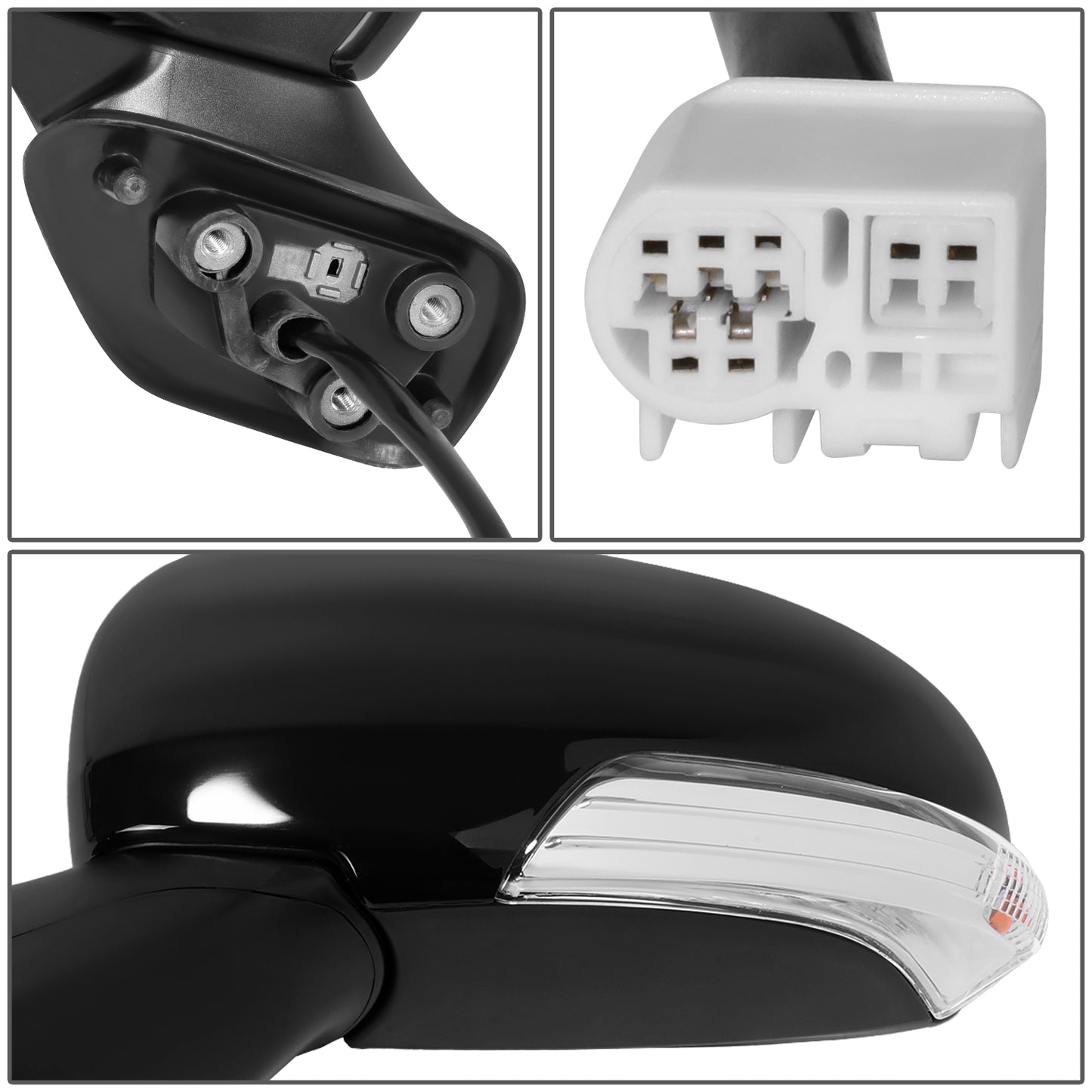 RETROVISOR MIRROR - OE STYLE - TOYOTA PRIUS 15 - WITH POWER WITH HEATED GLASS WITH SIGNAL - DRIVER SIDE - PAINT TO MATCH - BLACK