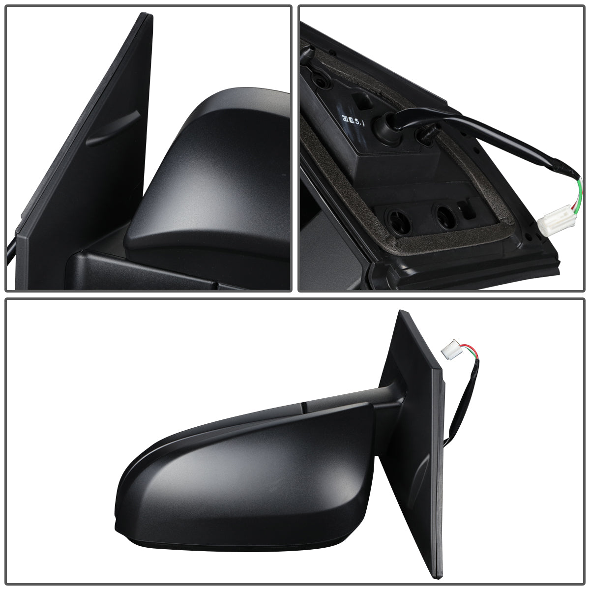 RETROVISOR MIRROR - OEM - 13-15 TOYOTA RAV4 - POWERED - FOLDING - W/ SPOTTER GLASS - TEXTURED - BLACK - LEFT