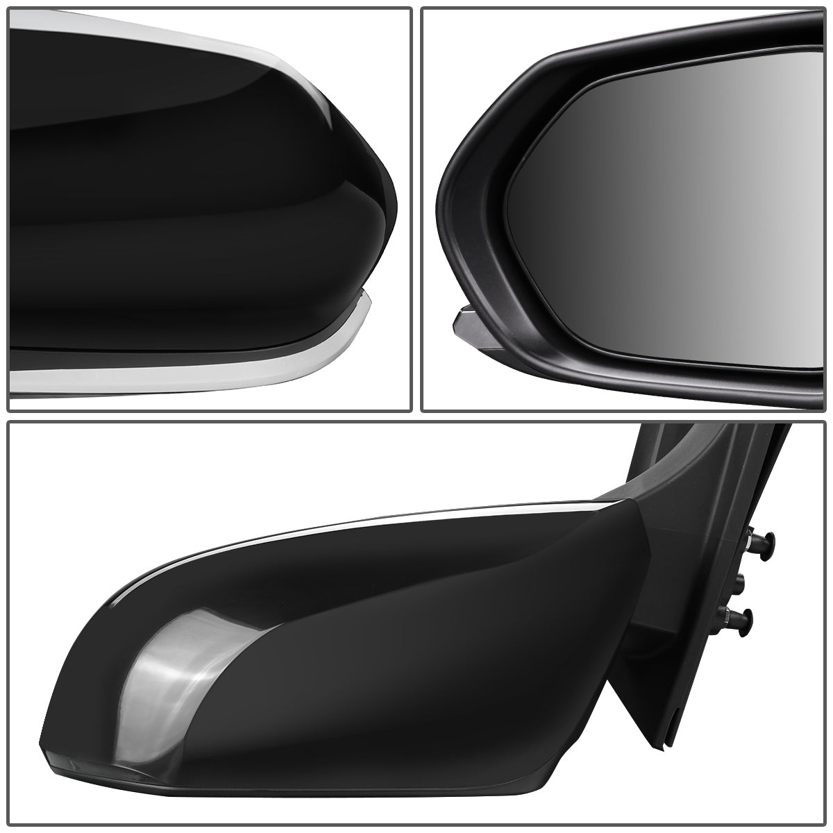 RETROVISOR MIRROR - OEM - 16-18 TOYOTA PRIUS - POWERED - HEATED - FOLDING - TEXTURED - BLACK MATERIAL - LEFT