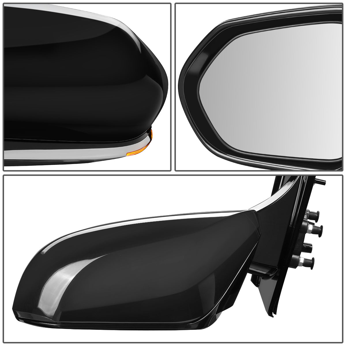RETROVISOR MIRROR - OEM - 17-18 TOYOTA PRIUS - POWERED - HEATED - W/ SIGNAL LIGHT - FOLDING - BLACK MATERIAL - LEFT