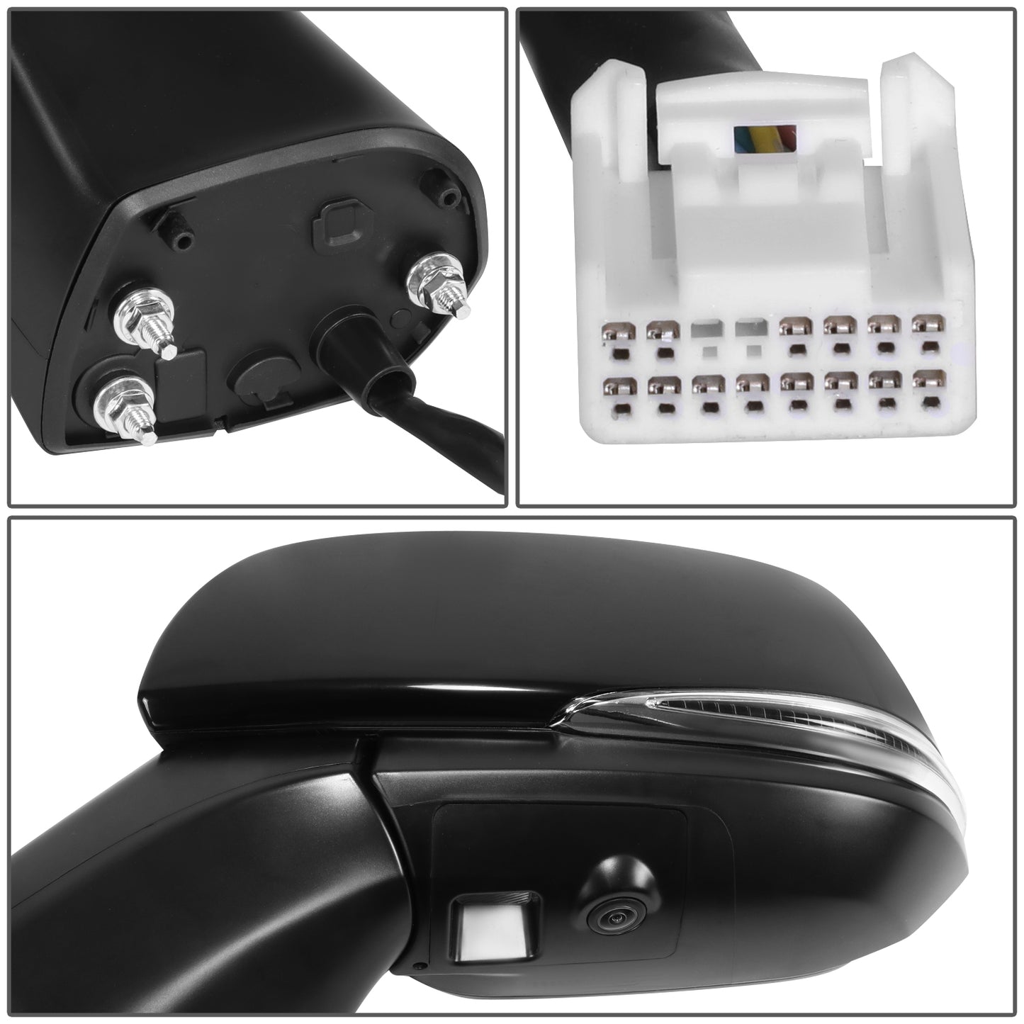 RETROVISOR MIRROR - OE STYLE - TOYOTA RAV4 19-24 - WITH POWER WITH HEATED WITH SIGNAL WITH BLIND SPOT WITH CAMERA - DRIVER SIDE - PAINT TO MATCH - BLACK