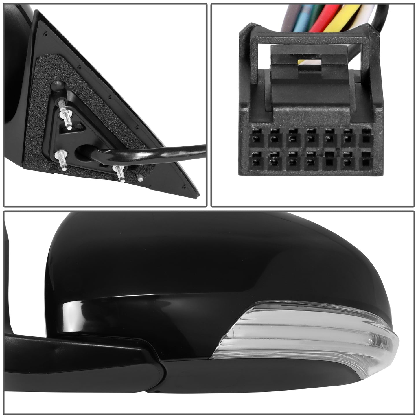 RETROVISOR MIRROR - OE STYLE - TOYOTA AVALON 11-12 - WITH POWER WITH HEATED GLASS WITH SIGNAL WITH MEMORY - DRIVER SIDE - PAINT TO MATCH - BLACK