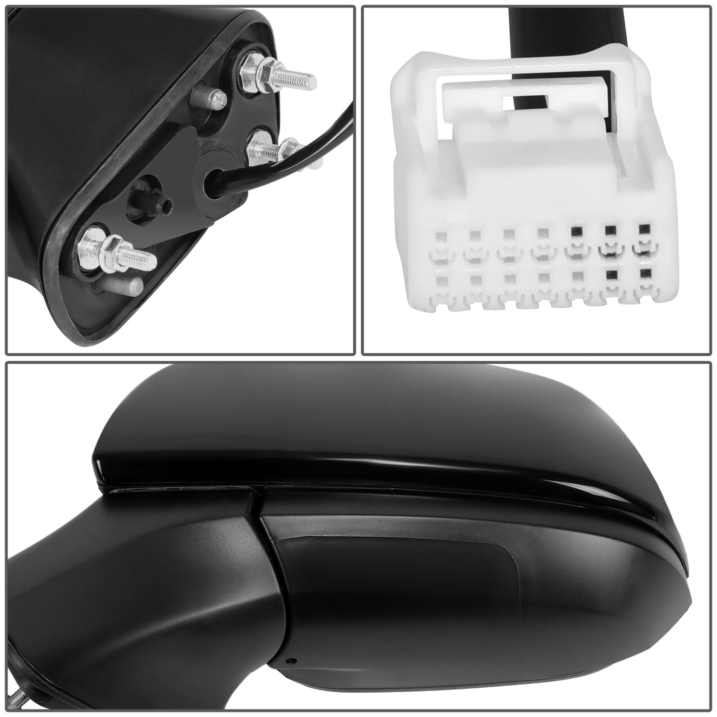 RETROVISOR MIRROR - OE STYLE - TOYOTA COROLLA CROSS 22-24 - WITH POWER WITH HEATED GLASS WITH SIGNAL - DRIVER SIDE - PAINT TO MATCH - BLACK