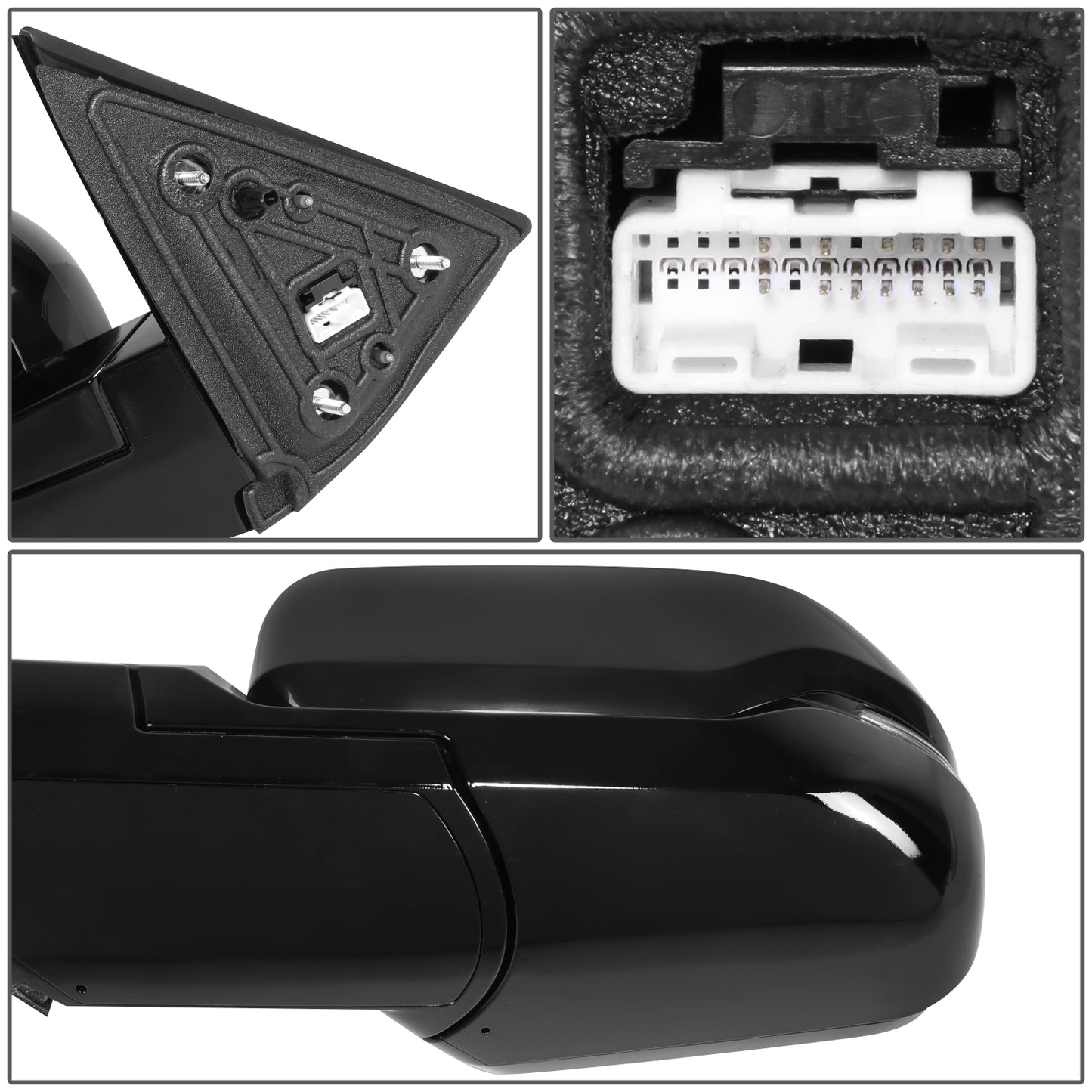 RETROVISOR MIRROR - OE STYLE - TOYOTA TUNDRA 22-24 - WITH POWER WITH HEATED WITH SIGNAL WITH BLIND SPOT - GLOSS COVER - DRIVER SIDE - PAINT TO MATCH - BLACK