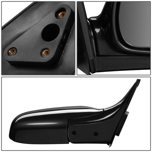 RETROVISOR MIRROR - OEM - 93-97 TOYOTA COROLLA - MANUAL - FOLDING - BLACK MATERIAL - RIGHT