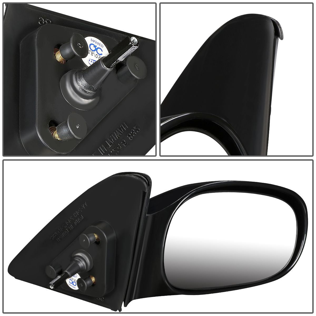 RETROVISOR MIRROR - OEM - 98-02 TOYOTA COROLLA - MANUAL - PAINTABLE - BLACK - RIGHT