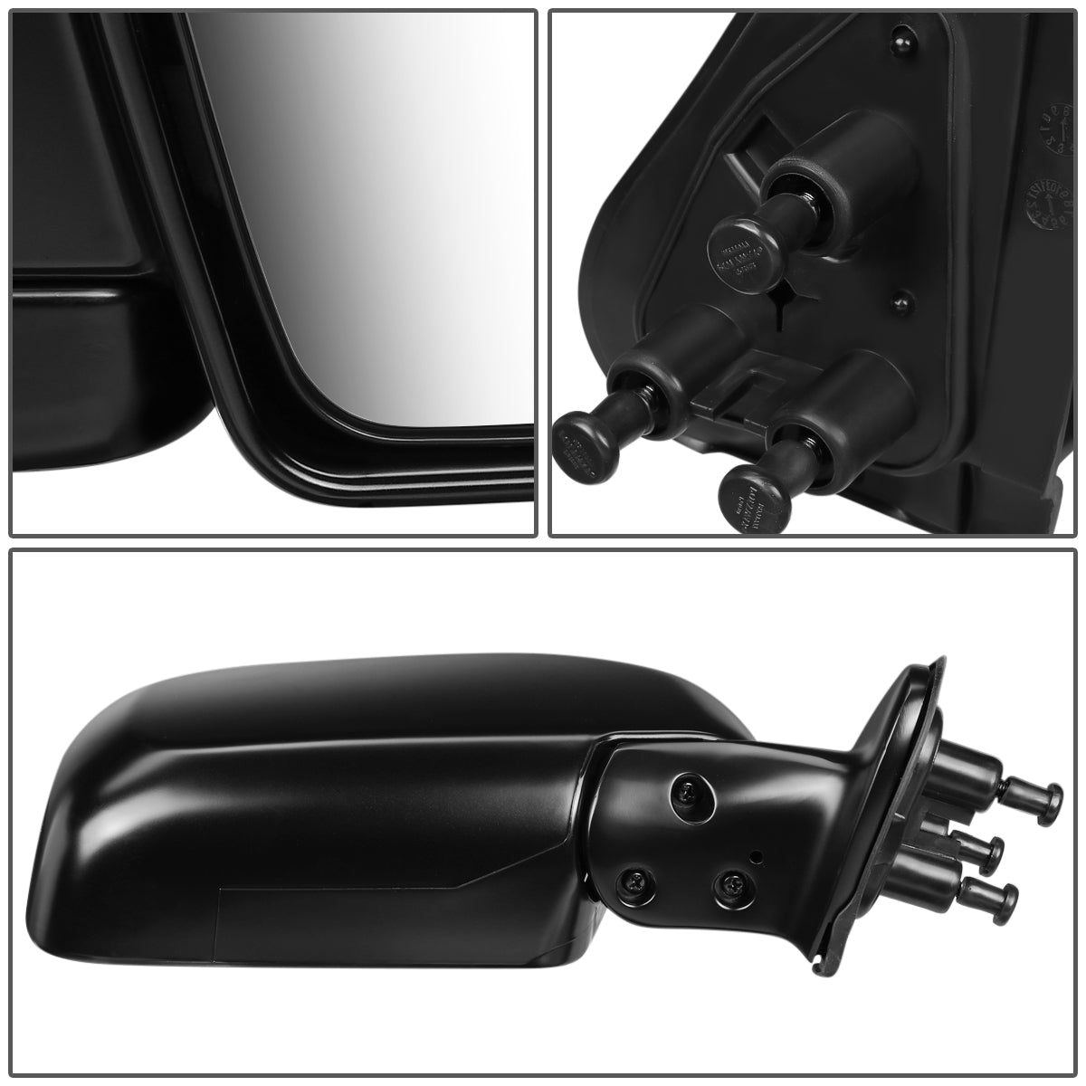 RETROVISOR MIRROR - OEM - 2000 TOYOTA TACOMA WITH OFF ROAD PACKAGE - MANUAL - PAINTABLE - BLACK - RIGHT