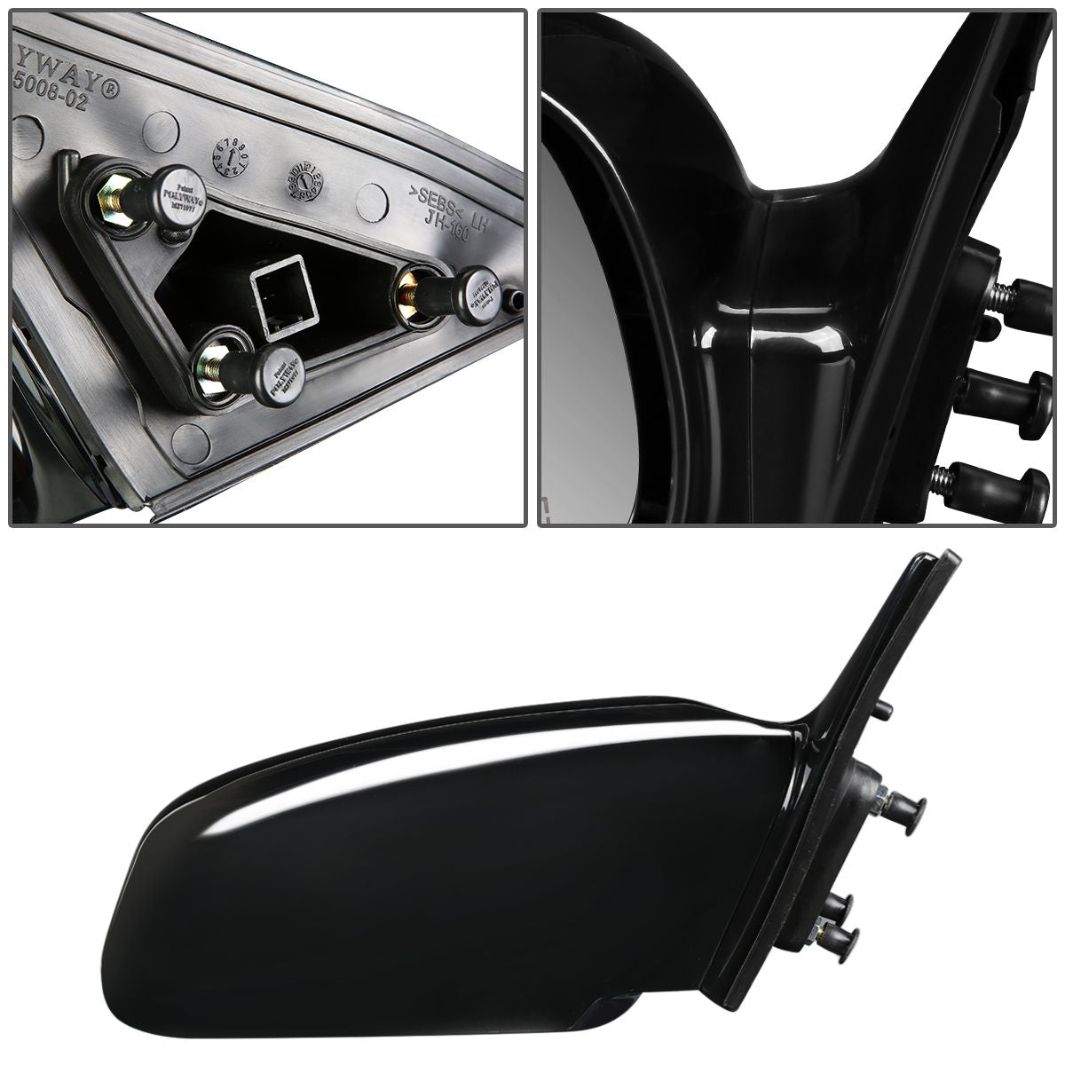 RETROVISOR MIRROR - OEM - 02-06 TOYOTA CAMRY - POWERED - HEATED - PAINTABLE - BLACK - RIGHT