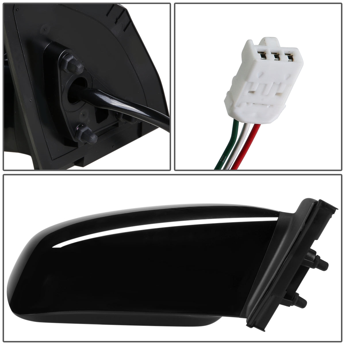 RETROVISOR MIRROR - OEM - 03-08 TOYOTA COROLLA - POWERED - PAINTABLE - BLACK - RIGHT