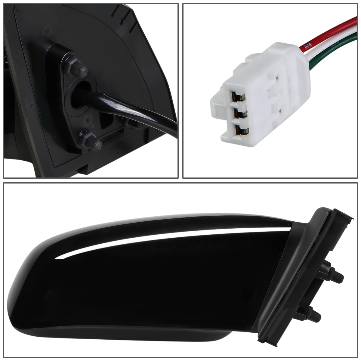 RETROVISOR MIRROR - OEM - 03-08 TOYOTA COROLLA - POWERED - PAINTABLE - BLACK - RIGHT