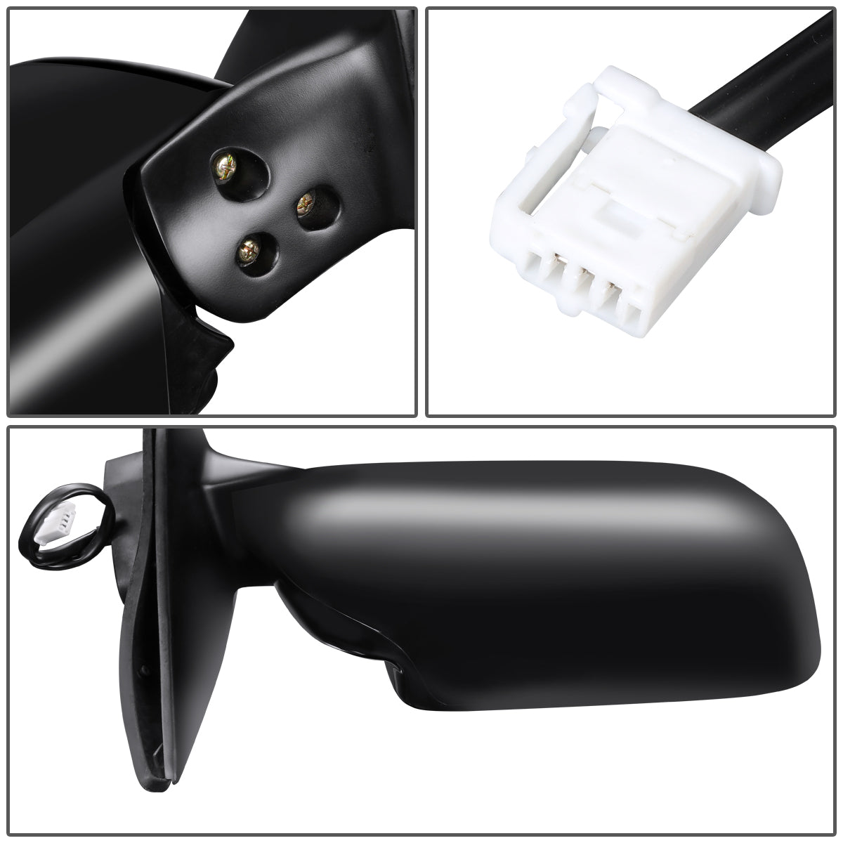 RETROVISOR MIRROR - OEM - 96-02 TOYOTA 4RUNNER - POWERED - FOLDING - BLACK MATERIAL - RIGHT