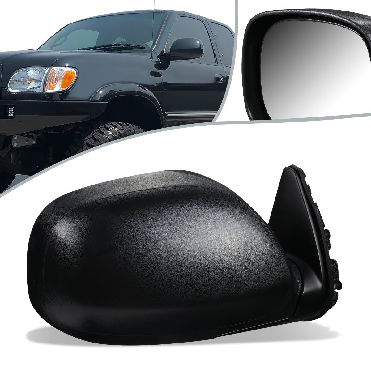 RETROVISOR MIRROR - OEM - 00-04 TOYOTA TUNDRA - MANUAL - FOLDING - TEXTURED - RIGHT