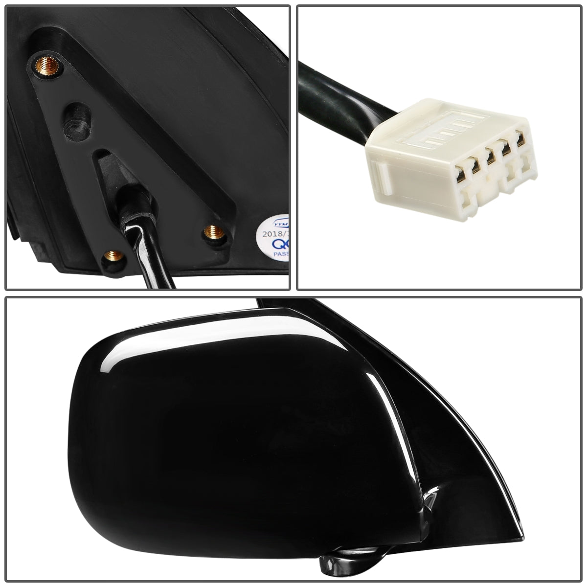 RETROVISOR MIRROR - OEM - 01-07 TOYOTA HIGHLANDER - POWERED - HEATED - PAINTABLE - BLACK - RIGHT