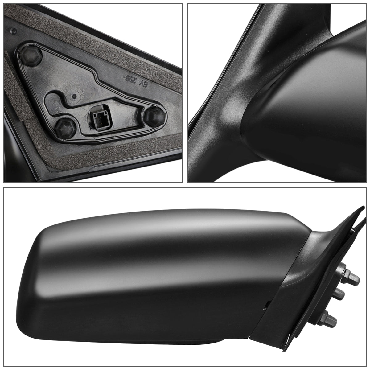 RETROVISOR MIRROR - OEM - 07-11 TOYOTA CAMRY - POWERED - BLACK MATERIAL - RIGHT