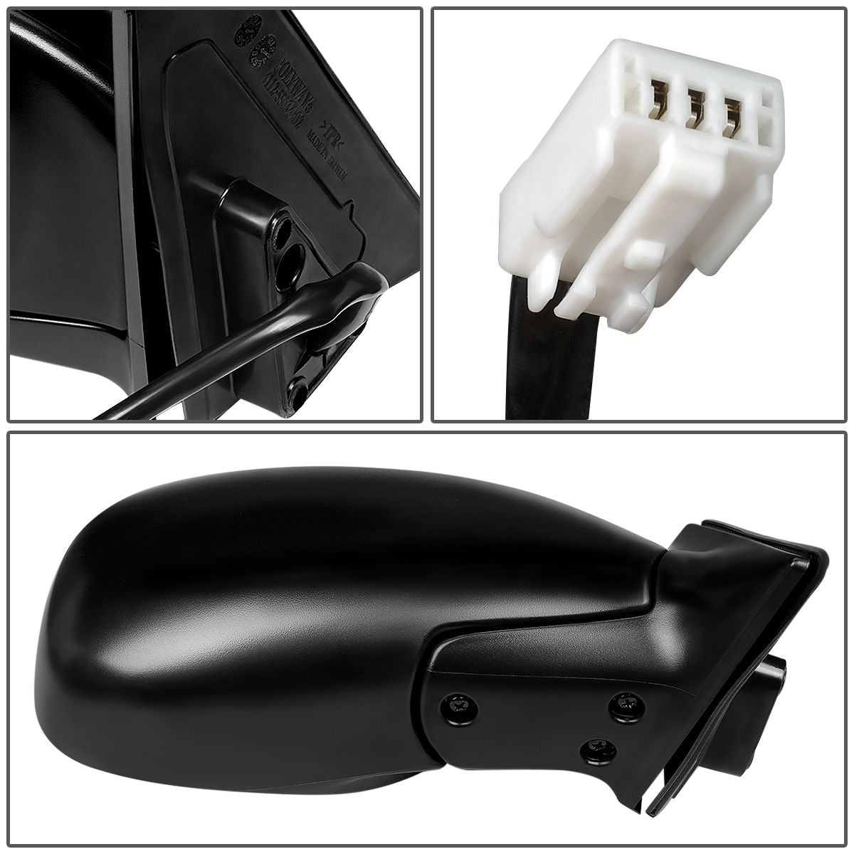 RETROVISOR MIRROR - OEM - 96-97 TOYOTA RAV4 - POWERED - TEXTURED - BLACK - RIGHT