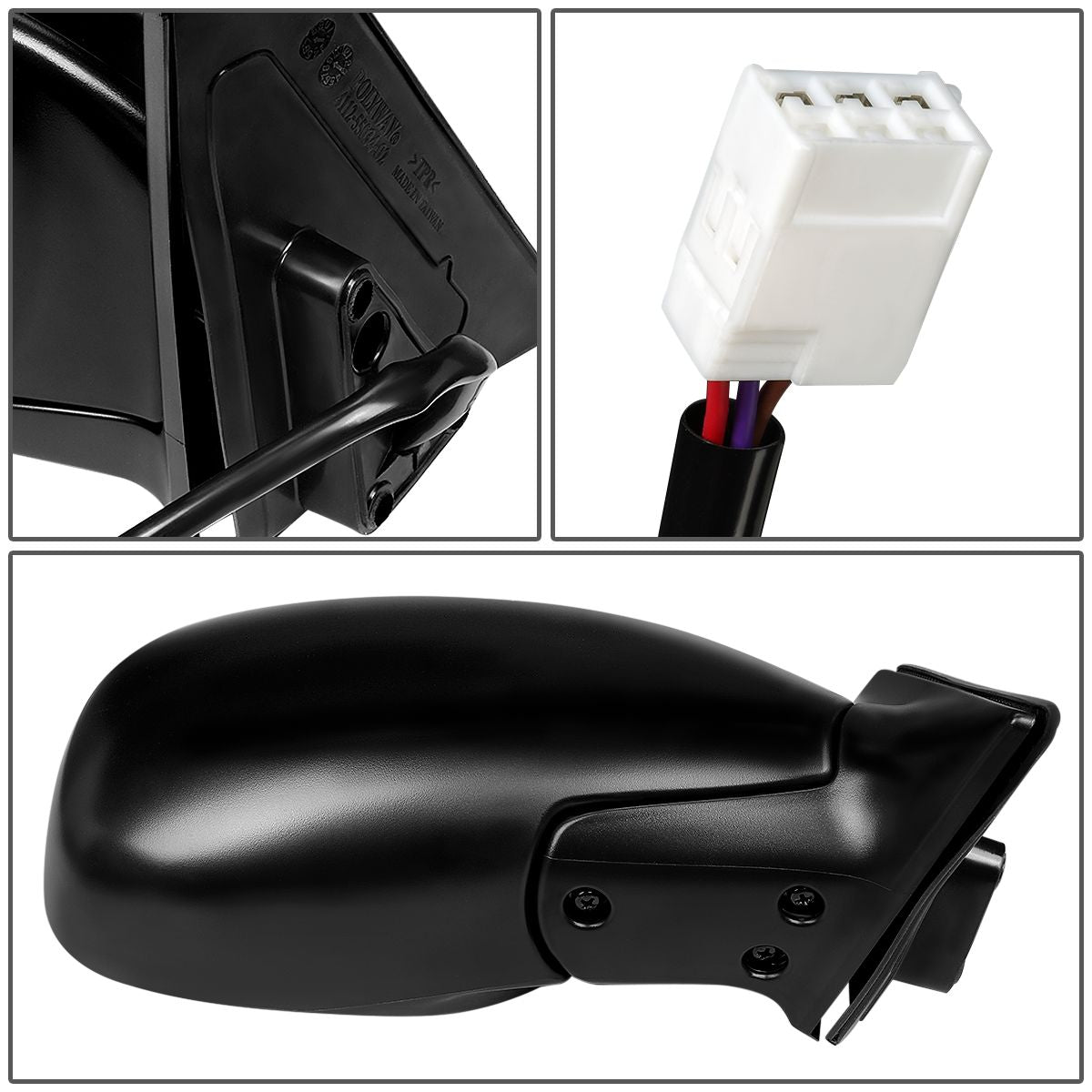 RETROVISOR MIRROR - OEM - 98-00 TOYOTA RAV4 - POWERED - TEXTURED - BLACK - RIGHT