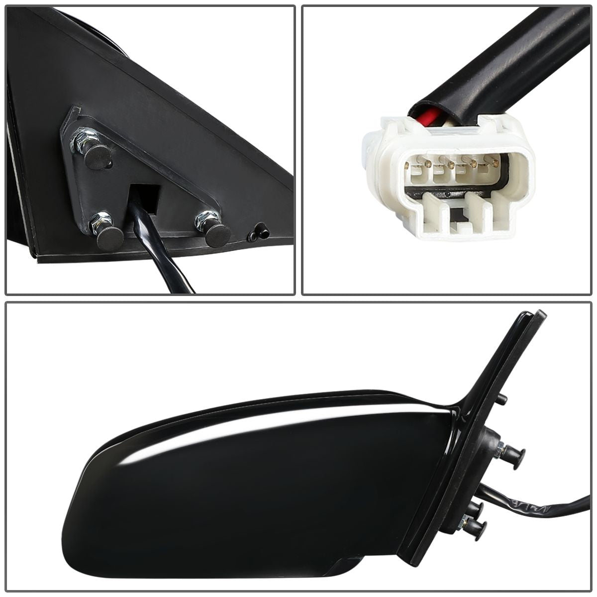 RETROVISOR MIRROR - OEM - 02-06 TOYOTA CAMRY - POWERED - HEATED - PAINTABLE - BLACK - RIGHT