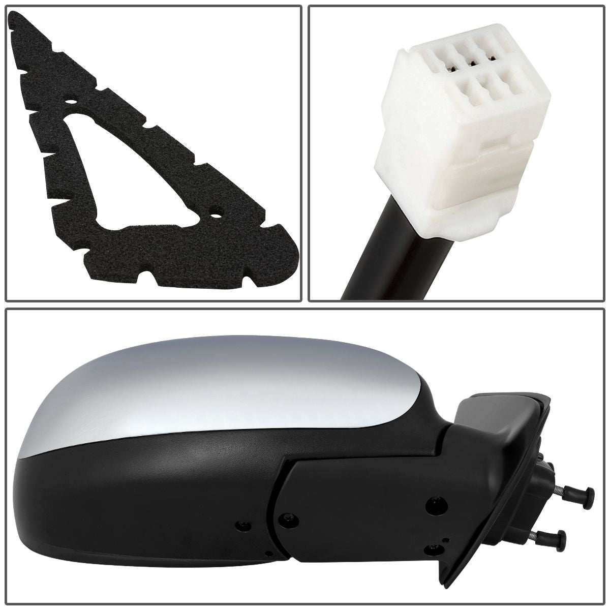 RETROVISOR MIRROR - OEM - 04-06 TOYOTA TUNDRA CREW CAB - POWER MIRROR ADJUSTMENT - W/O HEAT - CHROME - RIGHT