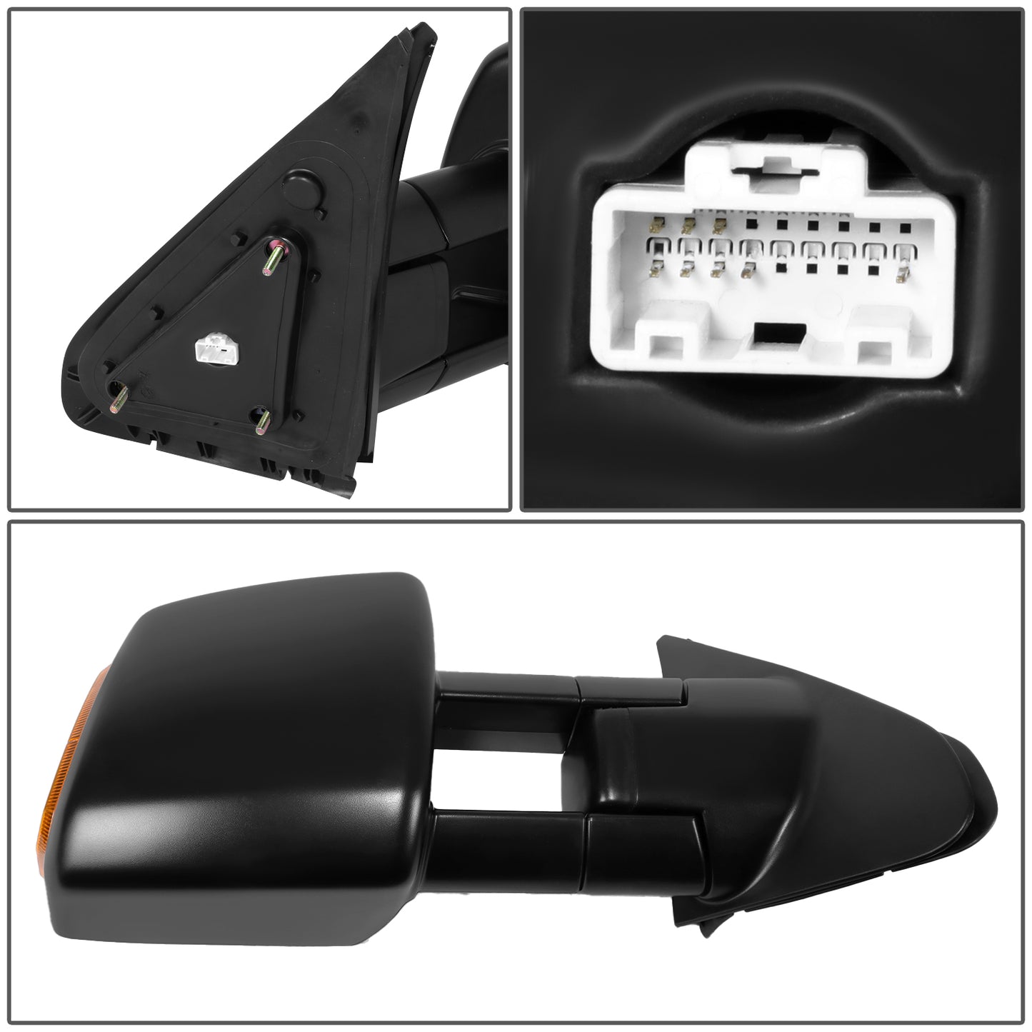 RETROVISOR MIRROR - OE STYLE - TOYOTA TUNDRA 07-21 - WITH POWER WITH HEATED WITH SIGNAL DUAL ARM - PASSENGER SIDE - PAINT TO MATCH - BLACK