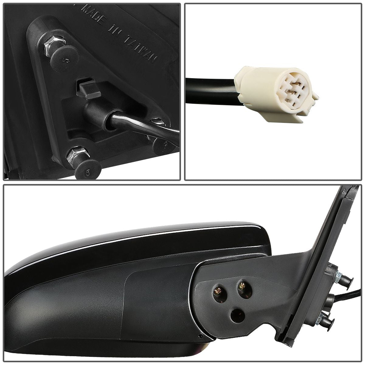 RETROVISOR MIRROR - OEM - 08-13 TOYOTA HIGHLANDER - POWERED - PAINTABLE - BLACK - RIGHT