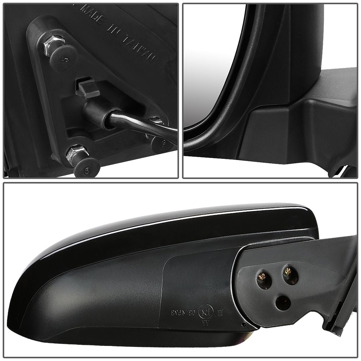 RETROVISOR MIRROR - OEM - 08-13 TOYOTA HIGHLANDER - POWERED - HEATED - PAINTABLE - BLACK - RIGHT