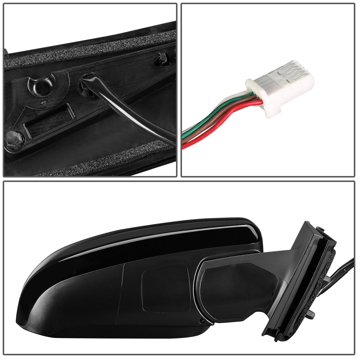 RETROVISOR MIRROR - OEM - 11-12 TOYOTA SIENNA - POWERED - HEATED - TEXTURED - RIGHT - BLACK