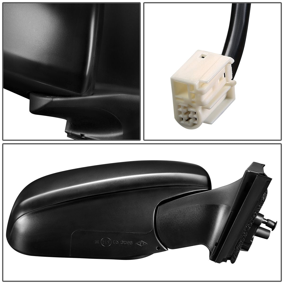 RETROVISOR MIRROR - OEM - 09-12 TOYOTA RAV4 - POWERED - TEXTURED - RIGHT - BLACK