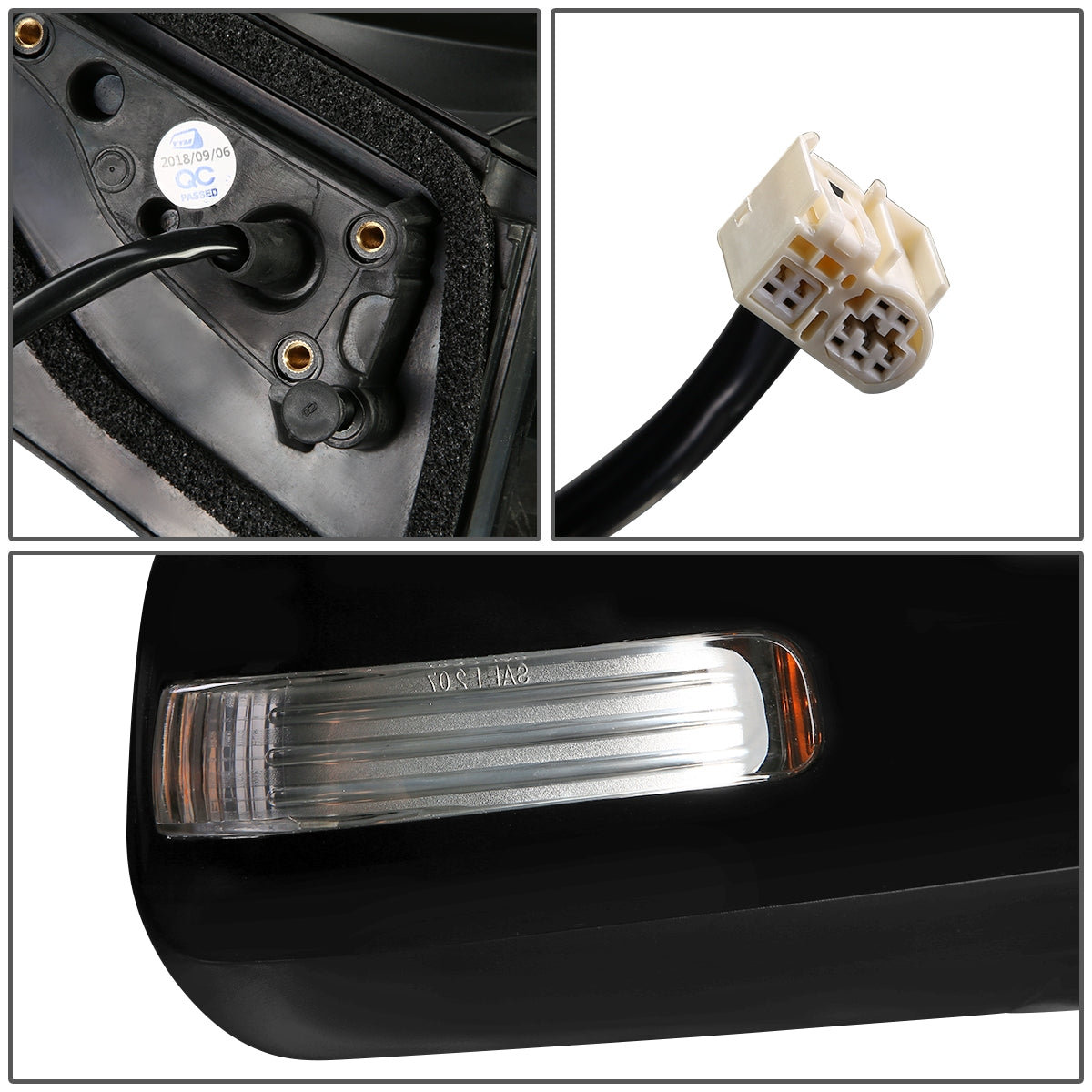 RETROVISOR MIRROR - OEM - 09-12 TOYOTA RAV4 - POWERED - HEATED - TEXTURED - RIGHT - BLACK