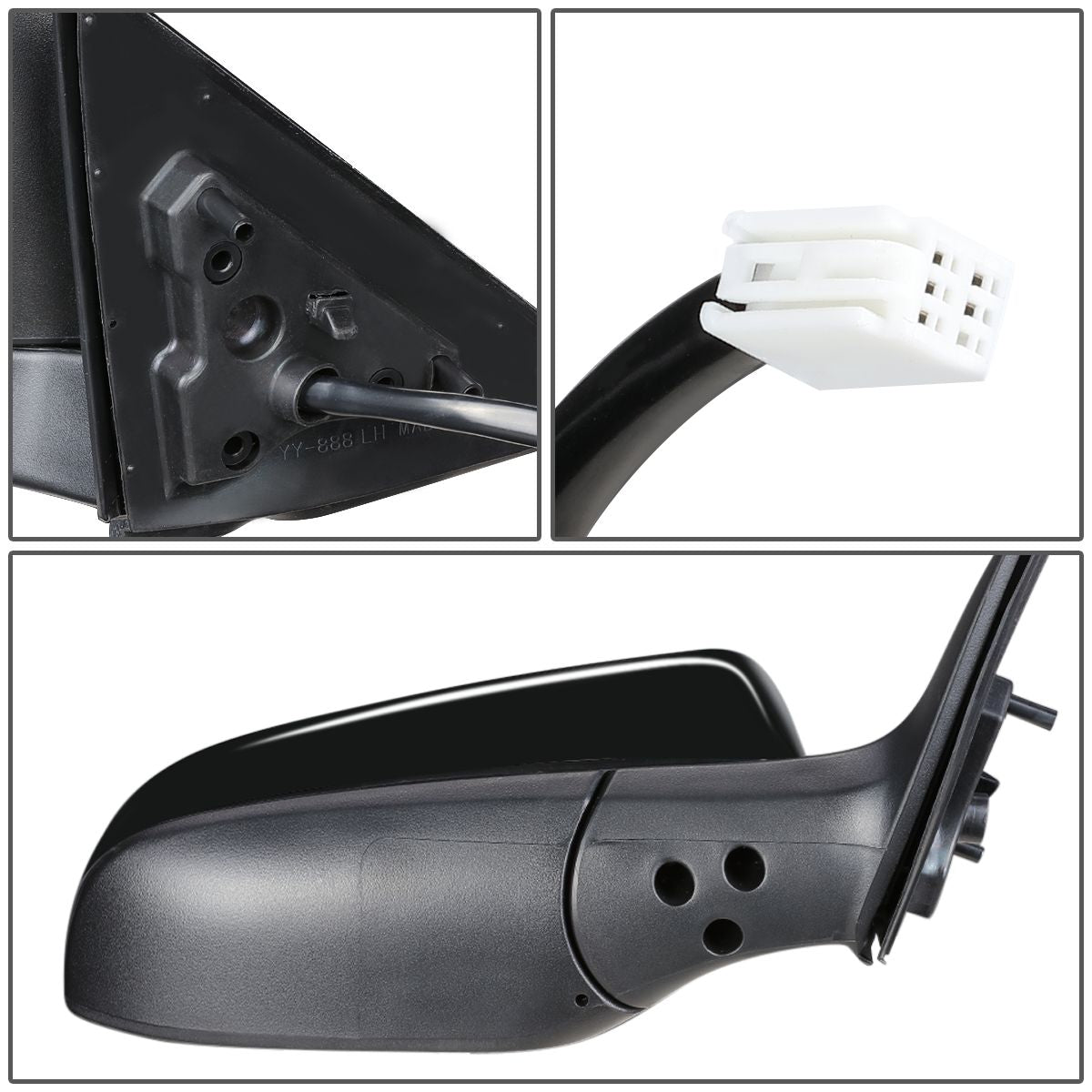 RETROVISOR MIRROR - OEM - 12-14 TOYOTA CAMRY - POWERED - HEATED - TEXTURED - RIGHT - BLACK