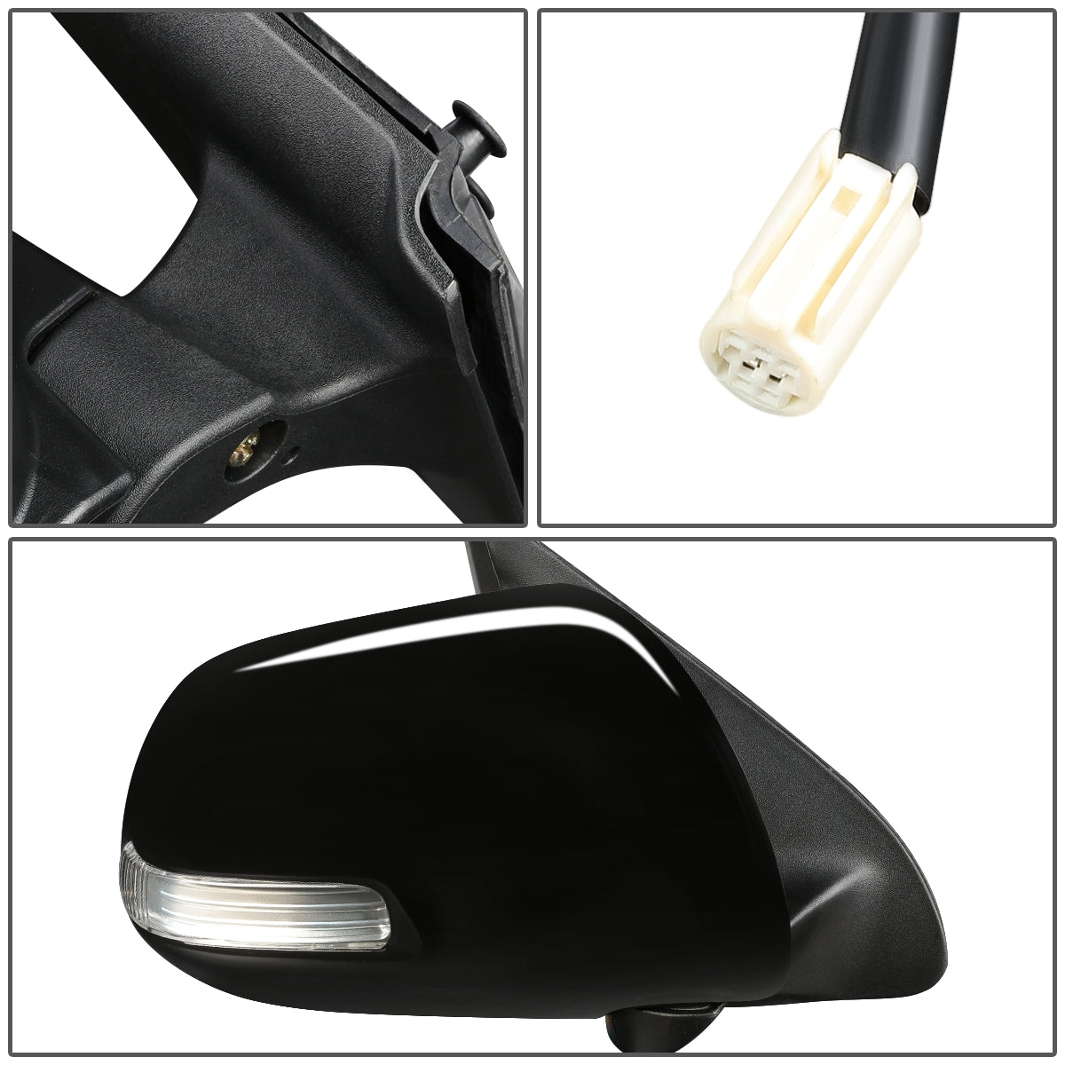 RETROVISOR MIRROR - OEM - 12-15 TOYOTA TACOMA - POWERED - TEXTURED - RIGHT - BLACK