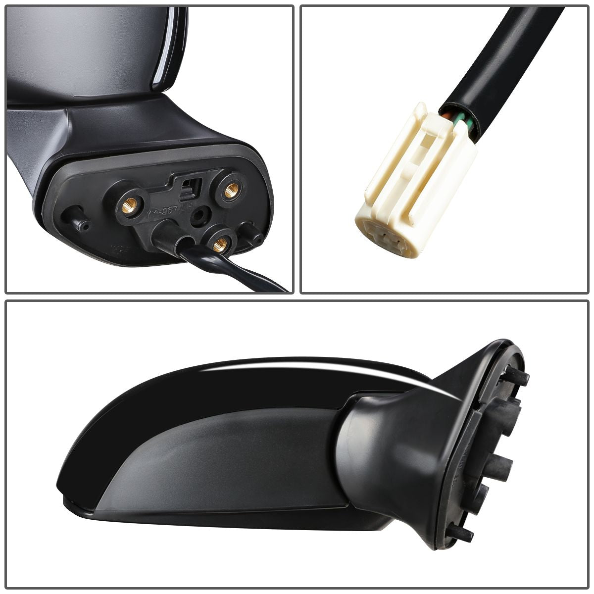 RETROVISOR MIRROR - OEM - 12-17 TOYOTA PRIUS V - POWERED - PAINTABLE - RIGHT - BLACK