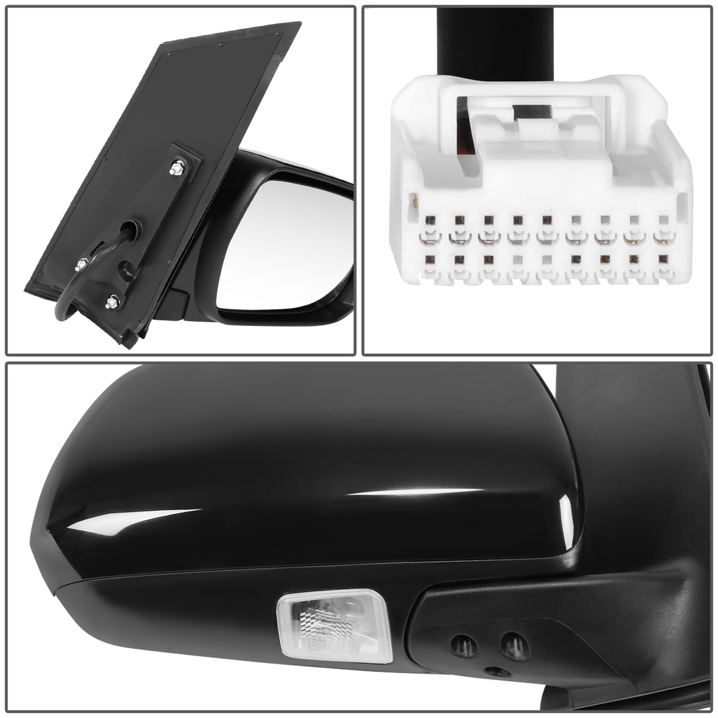 RETROVISOR MIRROR - OE STYLE - TOYOTA SIENNA 11-12 - WITH POWER WITH HEATED WITH MEMORY - PASSENGER SIDE - PAINT TO MATCH - BLACK