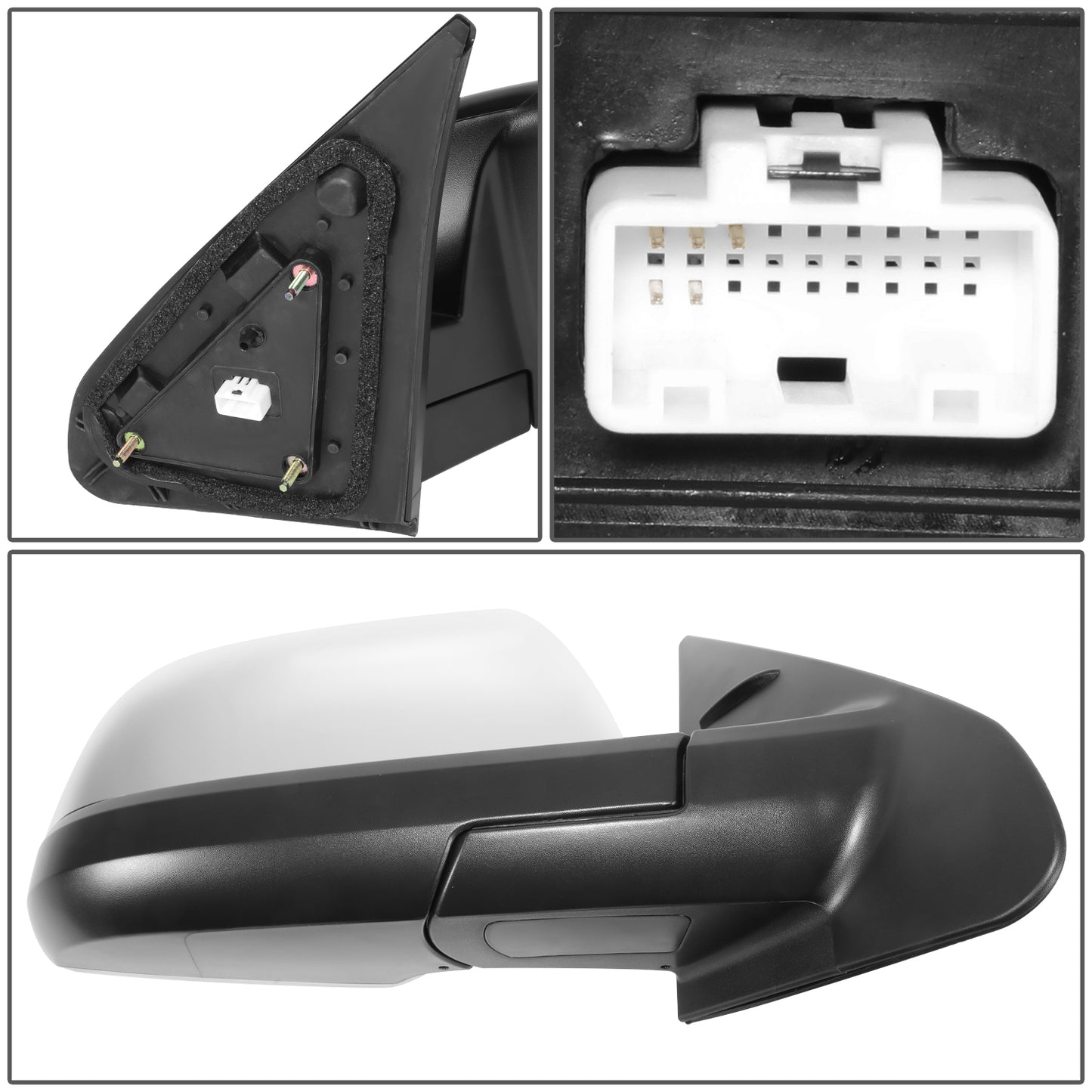 RETROVISOR MIRROR - OE STYLE - TOYOTA TUNDRA 14-21 - WITH POWER WITH HEATED CHROME COVER - PASSENGER SIDE - SMOOTH - BLACK / CHROME