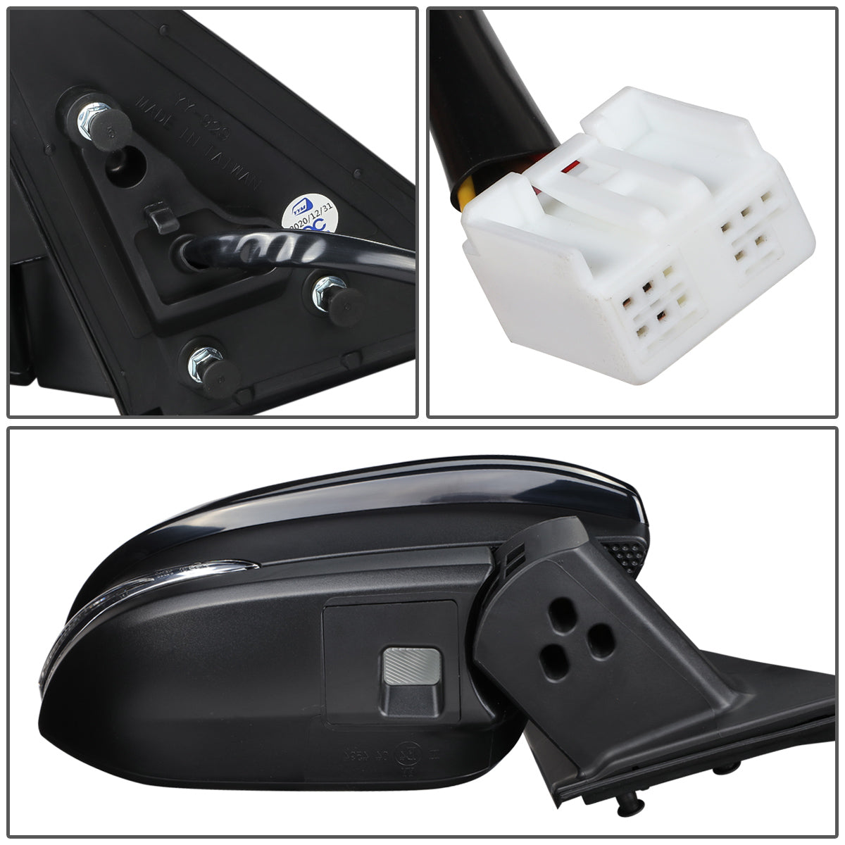 RETROVISOR MIRROR - OEM - 13-15 TOYOTA RAV4 - POWERED - HEATED - FOLDING - W/ SIGNAL LIGHT - W/ PUDDLE LIGHT - RIGHT - BLACK MATERIAL